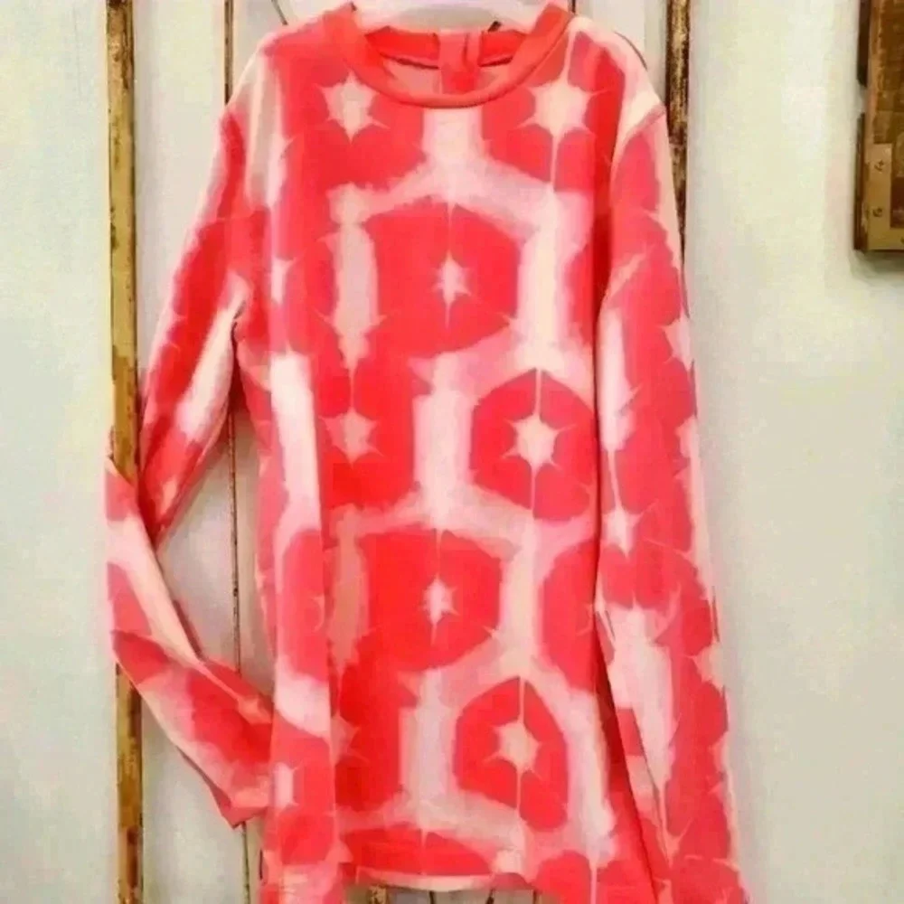 Crewcuts J.Crew Girls Rash‎ Guard UPF 50+ Pink Tie Dye Swim Shirt Size 10
